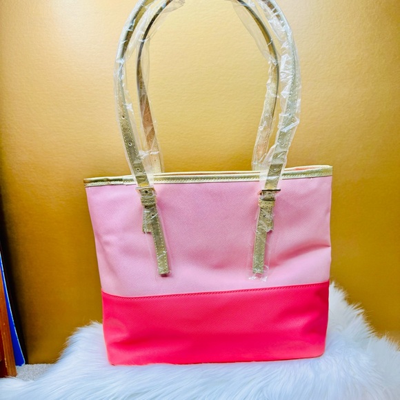 { Spartina 449 } : Flamingo Retreat Medium Tote in Floral Coral - Picture 3 of 14